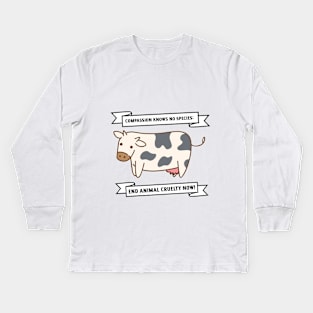 Compassion Knows no Species- Animal Abuse Kids Long Sleeve T-Shirt